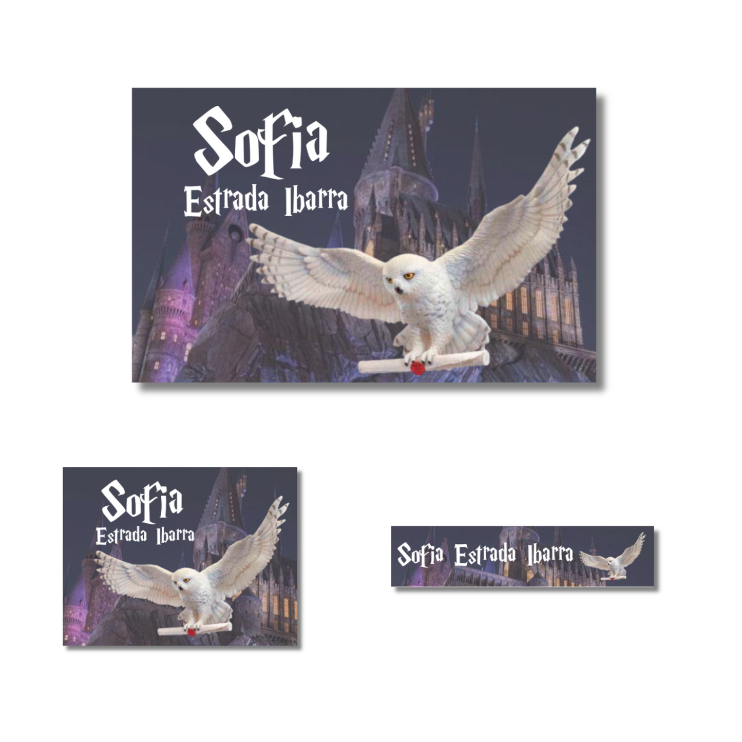 Hedwig Volando Etiquetas Escolares Personalizadas Libretas, Libros y Lápices