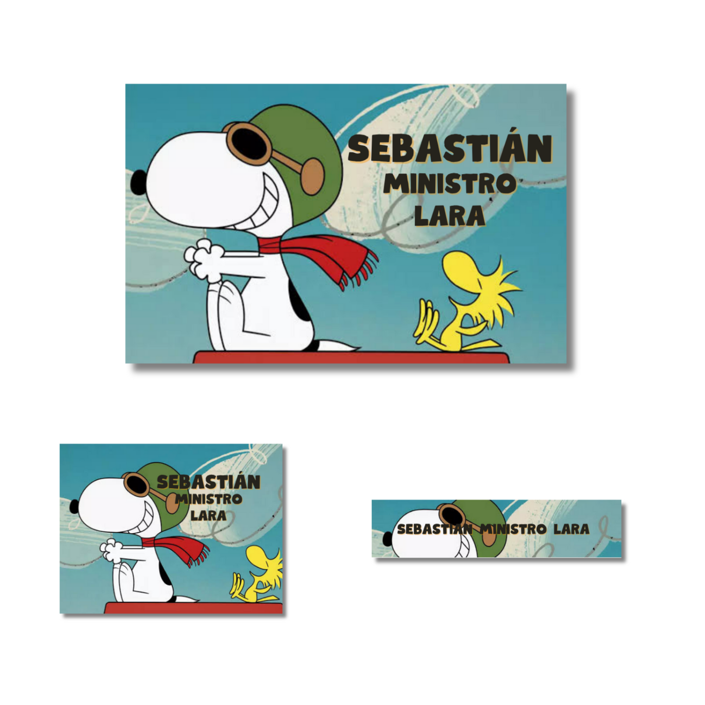 Snoopy & Emilio Etiquetas Escolares Personalizadas Libretas, Libros y Lápices