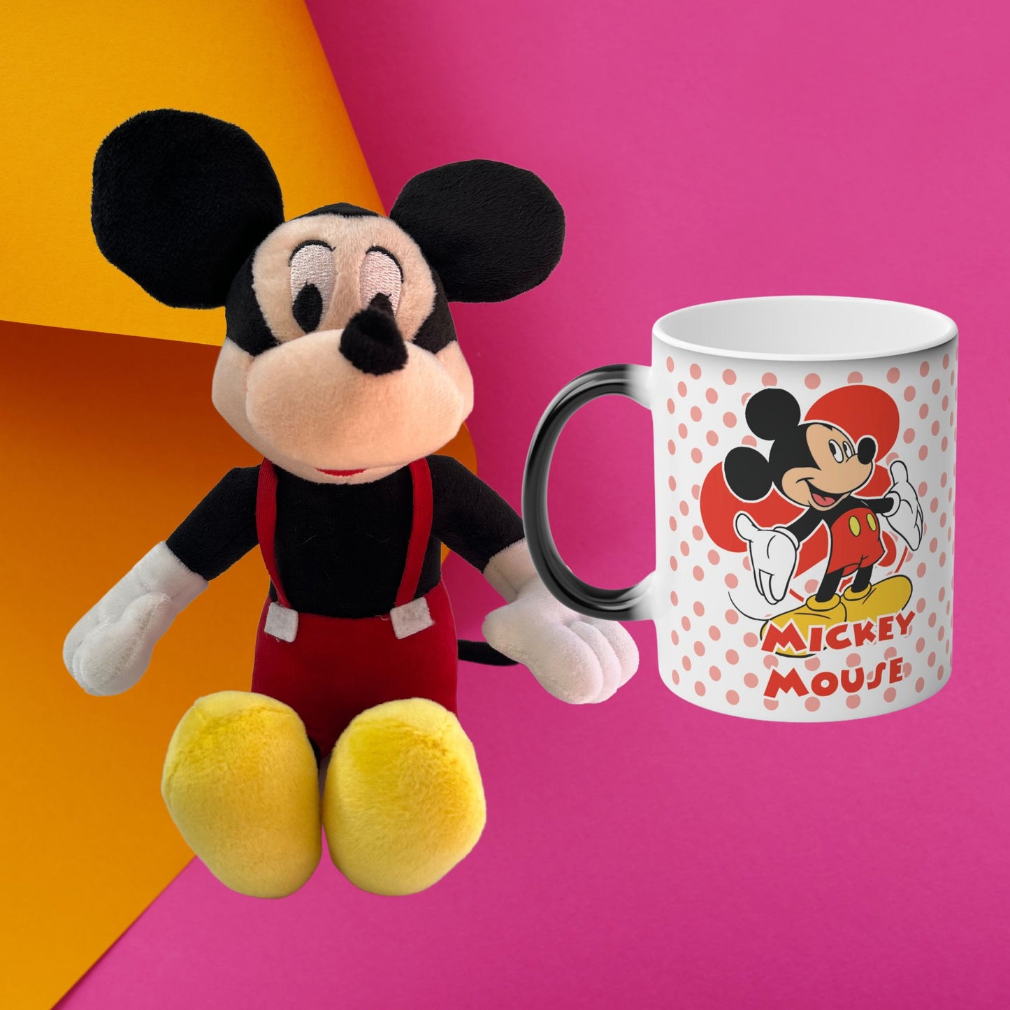 Mickey Mouse Kit Regalo Peluche Cariñoso + Taza Mágica Personalizada