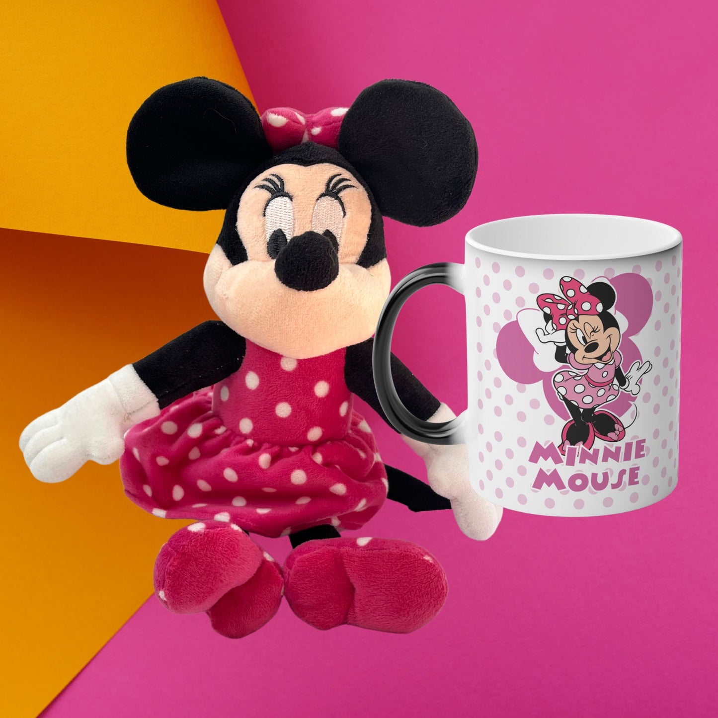 Minnie Mouse Kit Regalo Peluche Cariñoso + Taza Mágica Personalizada